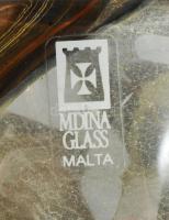 Mdina Glass design máltai üveg váza, jelzett, hibátlan, m: 20,5 cm