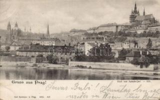 Praha with St Vitus Cathedral under reconstruction