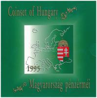 1995. 10f-200Ft (11xklf) "Magyarország pénzérméi" forgalmi sor dísztokban, közte 200Ft Ag ...