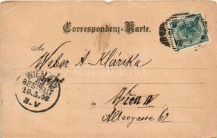 1902 Sumperk, Mährisch Schönberg; Gymnasium mit evang. Kirche / grammar school, Lutheran church (tea...