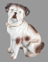 Jelzés nélkül: Mopsz. Porcelán, kézzel festett, jelzett, hibátlan 18 cm