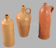 3 darab kőedény, közte sérült, m: 25 cm alatt