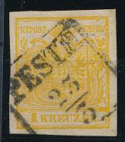 1850 1kr kadmiumsárga erős szín "PESTH"