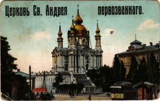 Kiev, Kyiv, Kiew, Kijev; Cerkovich Sv. Andrej / dom, tram (worn corners)