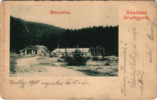 1901 Úrvölgy, Spania Dolina; Bányatelep. Lechnitzky O. fénynyomdája / mine colony (Rb)