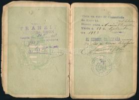 1923-1924 A Magyar Királyság által kiállított fényképes útlevél tanuló részére, benne olasz, spanyol...