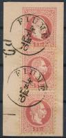 1867 5kr díjjegyes kivágás 5kr függőleges pár kiegészítéssel "FIUME"