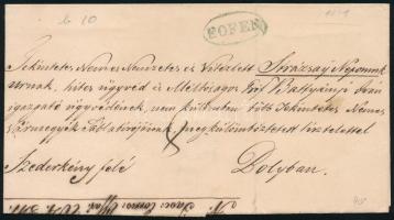 1841 8kr portós levél kék "F.OFEN" - Boly