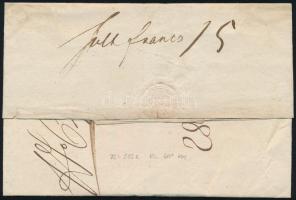 1833 Félportós levél piros "CASCHAU FRANCO" (Müller 60 pont) - Ofen