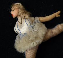 cca 1930/40, Ismeretlen textilművész: Csinády Dóra balettművész ábrázolása, blondel kertben, 26x23 c...