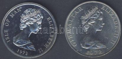 Man-sziget 1972. 25p "Ezüstlakodalom" T:BU + Gibraltár 1972. 25p "Ezüstlakodalom" T:2 kis ph.