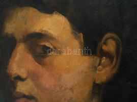 Barta István (1892-1976): Fiúportré (Önarckép?), 1909. Olaj, karton, jelzett, sérült, 35,5x26 cm