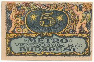 1920. Budapest 5K utalvány "Metro Vízmérőgyár Rt." T:AU
Adamo BUC-175.6