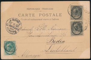 1902 Képeslap Viktória-fejes bélyegekkel, a halála után majdnem egy évvel felhasználva! "QUEBEC...