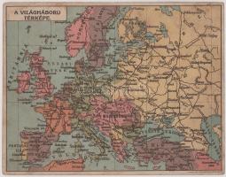 A Világháború Térképe. Lengyel Lipót műintézet kiadása. 2-részes kihajtható képeslap / WWI military,...