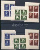 1942 Vöröskereszt II. kisívsor + fogazott kisívek másodpéldányai, a fogazottak hiányos ívszéllel (25...