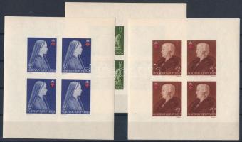 1942 Vöröskereszt II. kisívsor + fogazott kisívek másodpéldányai, a fogazottak hiányos ívszéllel (25...