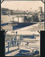 ca 1930-1900 Balaton, Duna 3 db hajókat ábárzoló fotó 9x12- 16x14 cm ig