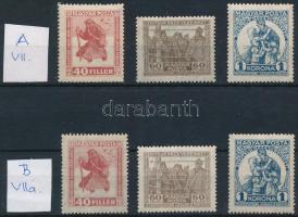 1920 Hadisegély 2 db sor álló és fekvő vízjellel (7.000)
