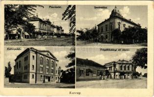 1940 Karcag, Piac, Ipartestület, Kultúrpalota, Püspökladányi út, vendéglő. Róna kiadása (EK)