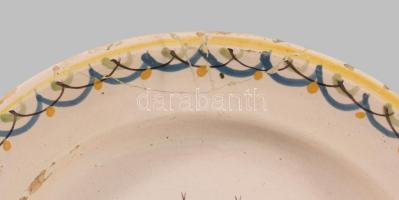 Tányér. 1780-1820 körül, Murány / Felvidék, jelzés nélkül, restaurált, d: 29,5 cm /// Plate. Circa 1...