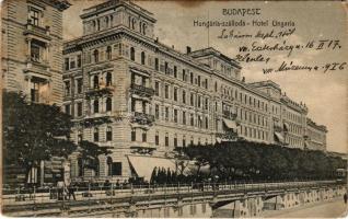 1908 Budapest V. Grand Hotel Hungaria szálloda, villamos (fl)