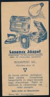 Lasancz József villamossági szaküzlete számolócédula