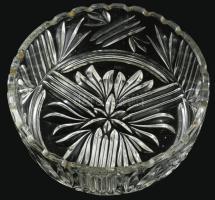Kristály kínáló, kis kopással, 19x7 cm