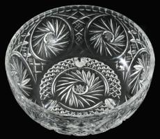 Ólomkristály kínáló, 3 lábon, hibátlan, 22x11 cm