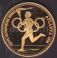 Ausztria 1996. "26. olimpiai játékok-Atlanta" aranyozott emlékérem, a hátlapon "25.olimpiai játékok" szerepel!!! T:PP