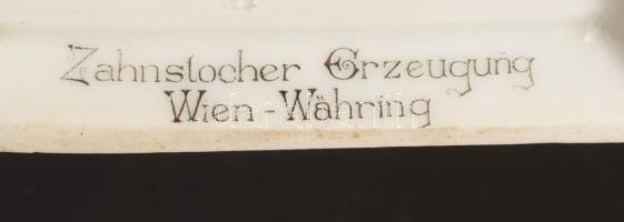 Wien-Währing Vöröskeresztes fogpiszkáló tartó. Kézzel festett, jelzett, hibátlan 10 cm