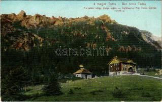 Tátra, Magas-Tátra, Vysoké Tatry; Tarpataki völgy, Zerge szálló. Dr. Trenkler Co. / Kohlbacher Tal, ...