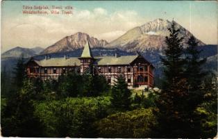 1912 Tátraszéplak, Tatranska Polianka, Westerheim (Tátra, Magas-Tátra, Vysoké Tatry); Tivoli Villa. ...