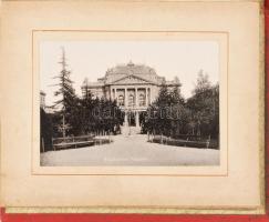 1896 Fiume (Rijeka), leporelló 12 db fotóval, Stengel &amp; Co., Dresden, aranyozott egészvászon...
