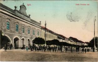 1912 Igló, Zipser Neudorf, Spisská Nová Ves; Deák Ferenc sor, Takarékpénztár / street view, savings ...