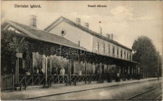 Igló, Zipser Neudorf, Spisská Nová Ves; vasútállomás. Divald Károly Fia kiadása / railway station