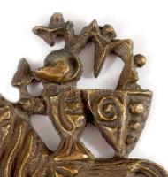 Bronz lovas plasztika, 6x4 cm