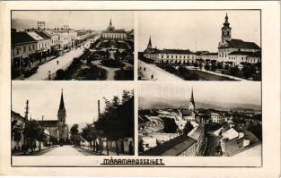 1944 Máramarossziget, Sighetu Marmatiei; Fő tér, mozaiklap 4 képpel, Wizner üzlete / multi-view post...