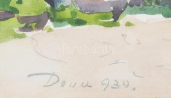 Pataky Sándor (1880-1969): Déva (Erdély), piac, 1939. Akvarell, papír. Jelzett, üvegezett fakeretben...