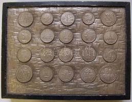 20db klf lengyel pénz fadoboz fedélbe beágyazva T:vegyes