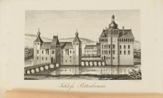 cca 1830-1840 Osztrák kastélyokat, épületeket, tájakat ábrázoló metszetek, 6 db, vegyes állapotban, ...