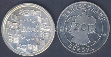 Németország 1992. "ECU" T:2 + "ECU Olimpia Barcelona" ffém emlékérem T:1-