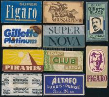 10 db borotvapenge, közte Gillette, Figaro, Piramis, stb