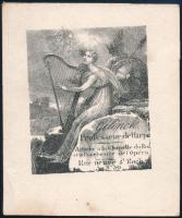 Gélinek, professeur de Harpe. Klisé, papír, jelzés nélkül. 6,5x5,5 cm