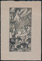 Czeschka, Carl Otto (1878-1960): Vadászat. Nyomat, papír, jelzés nélkül. 11,5x5,5 cm