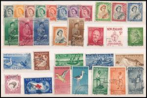 Új-Zéland 1953-1965 15 klf komplett kiadás jobb értékekkel, összesen 60 db bélyeg