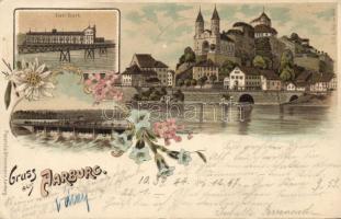 1899 Aarburg with power station litho