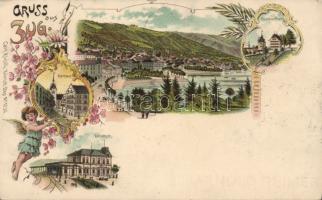 1899 Zug with Railway Station litho