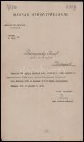 1915-1944 Posta- és távirda-alkalmazott kinevezési okmányai, 3 db, az egyik a Magyar Népköztársaság ...