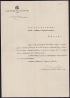 1915-1944 Posta- és távirda-alkalmazott kinevezési okmányai, 3 db, az egyik a Magyar Népköztársaság ...